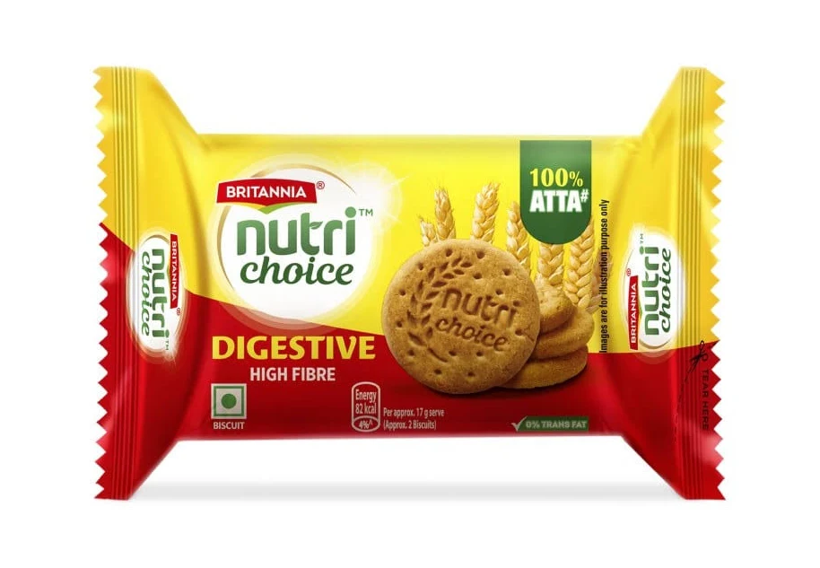 Britannia Nutri Choice High Fibre Biscuits Digestive Biscuit 50g+8g = 58g