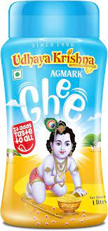 Udhaya Krishna GHEE 1 Litre (Pack of 1) | Authentic and Traditional Ghee, Rich in Aroma and Flavor, Pure and Natural Ghee Perfect For Traditional Recipes