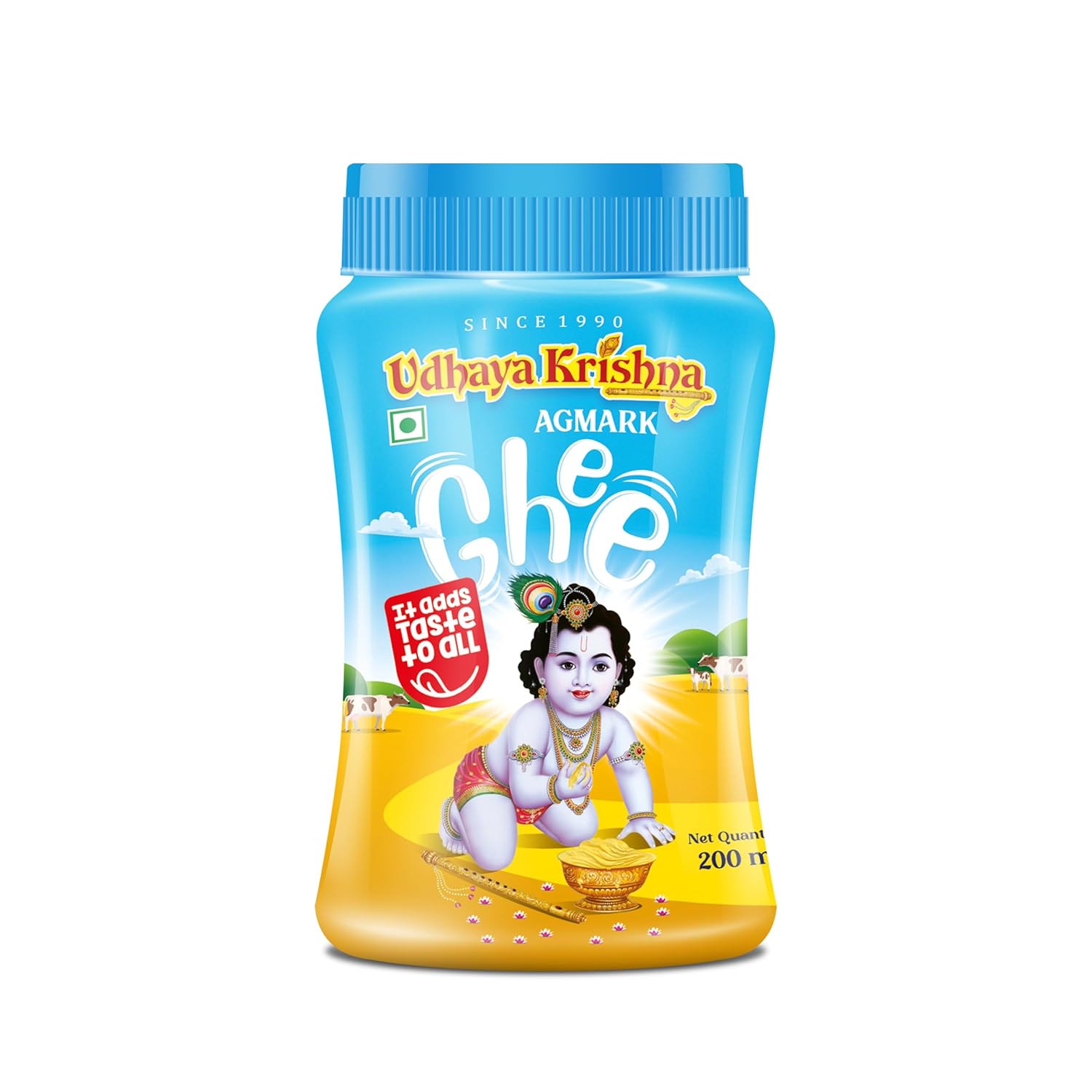 Udhaya Krishna GHEE 200ml (Pack of 1) | Authentic and Traditional Ghee, Rich in Aroma and Flavor, Pure and Natural Ghee Perfect For Traditional Recipes