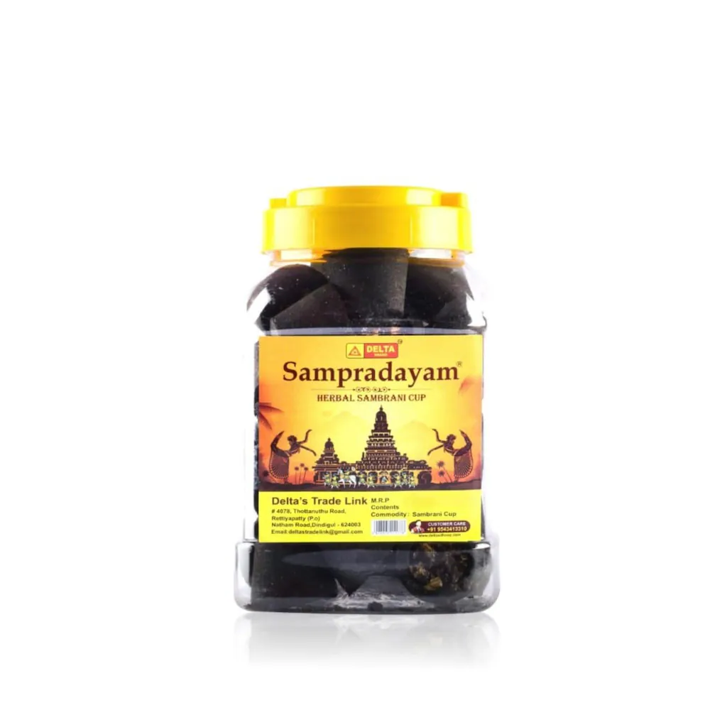 DELTA BRAND Sampradayam Herbal Sambrani Cup Box (PET JAR) / Dhoop / Guggal / Pack of 1