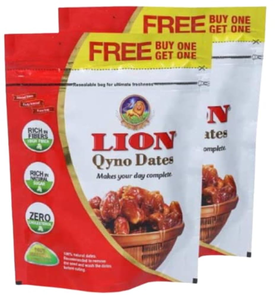 Lion Dates Qyno Seeded Dates 500G (Buy 1 Get 1 Free) | Lion Dates | Dates 500Gm, Frozen