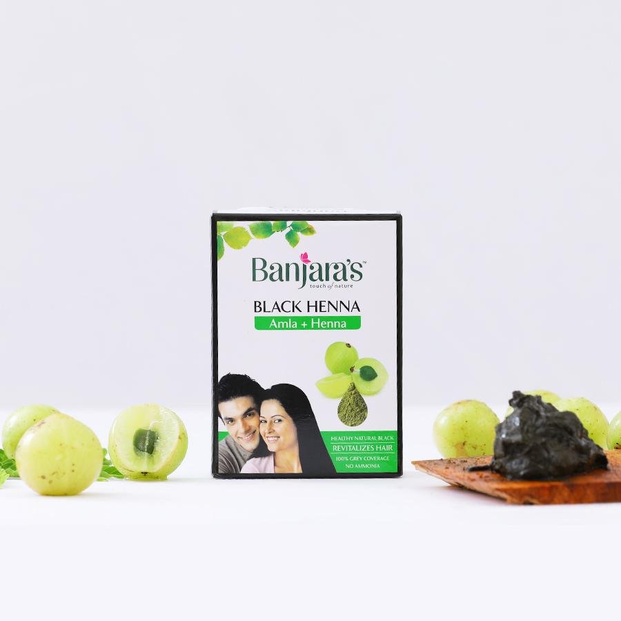 Banjara's Black Henna Amla + Henna Hair Color Powder 50g (10g x 5 Pack)