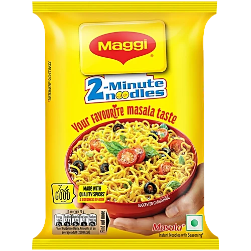 MAGGI 2-Minute Instant Noodles|Masala Noodles With Goodness Of Iron | Made With Choicest Quality Spices | Favourite Masala Taste|140g 2 in 1 pack