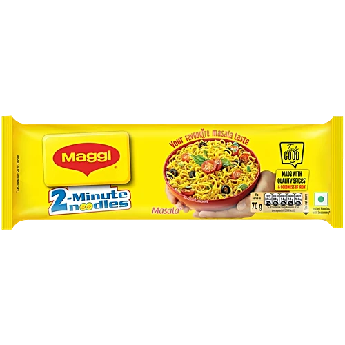 MAGGI 2-Minute Instant Noodles|Masala Noodles With Goodness Of Iron | Made With Choicest Quality Spices | Favourite Masala Taste|560g 8 in 1 pack