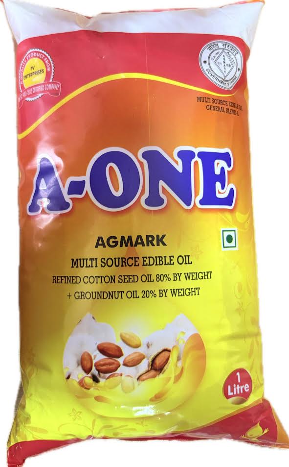 A-ONE AGMARK Multi Source Edible Oil 1L || It’s a blend of 80% Refined Cottonseed Oil and 20% Groundnut Oil.