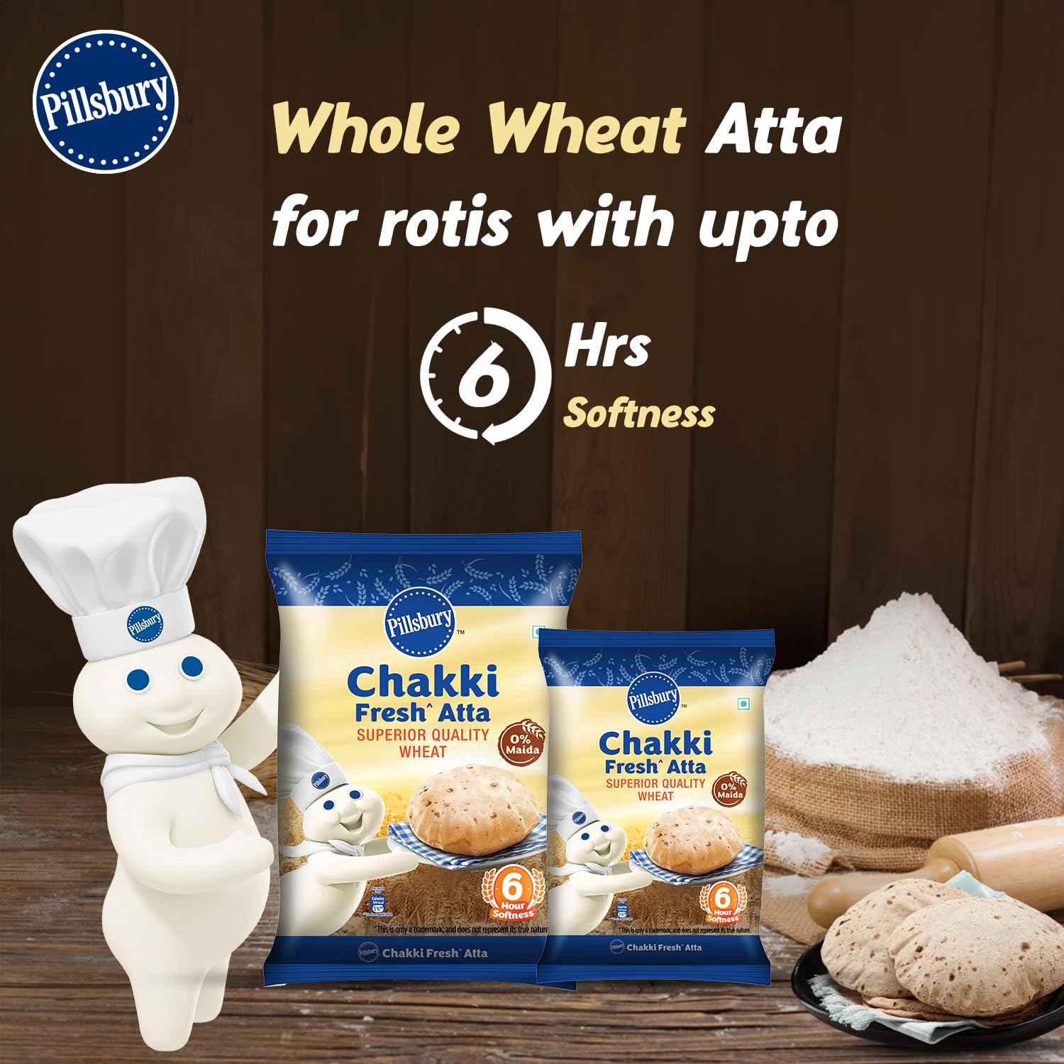 Pillsbury Chakki Fresh Atta 550g - extra image