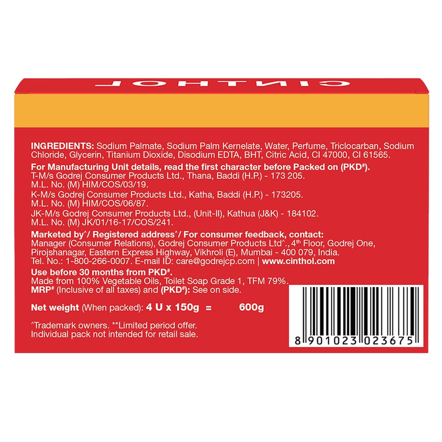 Cinthol Original Soap, 150g (Pack of 4) | Germ Protection | Soaps For Bath | Grade 1 Soap | For All Skin Types - extra image