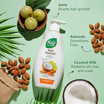 Nyle Naturals Anti Hairfall Shampoo - With Coconut & Almonds, 180 ml - extra image