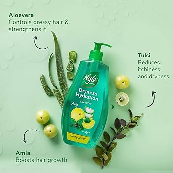Nyle Naturals Dryness Hydration Shampoo, with Tulsi, Amla and Aloe Vera, Gentle & Soft Shampoo, pH Balanced and Paraben Free, For Men and Women,400ml - extra image