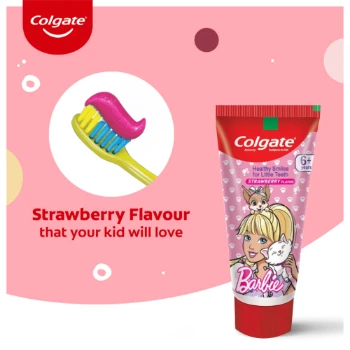 Colgate Kid's Barbie Anticavity Toothpaste -Strawberry Flavour for Cavity Protection, Enamel Protection (80g) - extra image