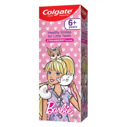Colgate Kid's Barbie Anticavity Toothpaste -Strawberry Flavour for Cavity Protection, Enamel Protection (80g) - extra image