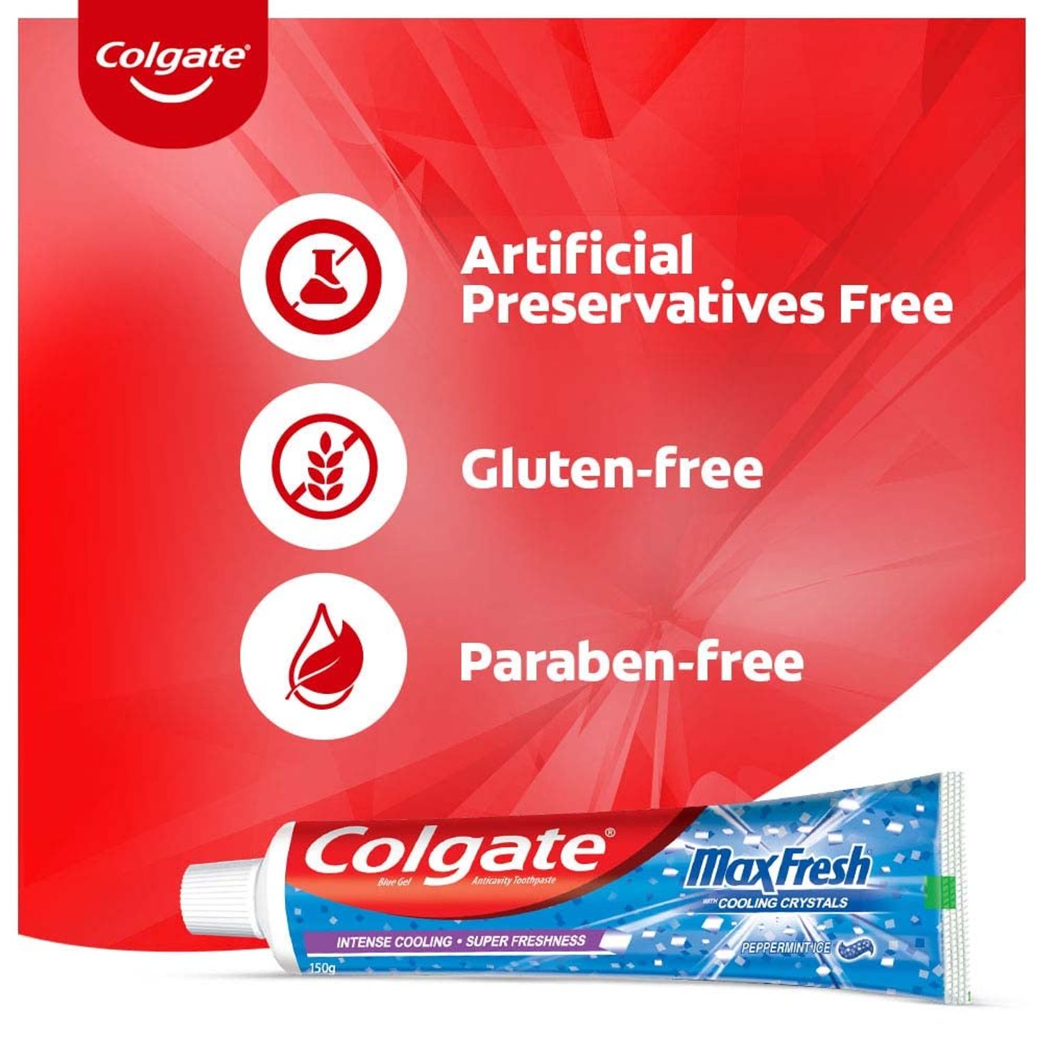 Colgate MaxFresh Breath Freshner Cavity Protection Toothpaste, 81g, Peppermint Ice, Blue Gel Paste with Menthol, Cooling crystals for fresh breath - extra image
